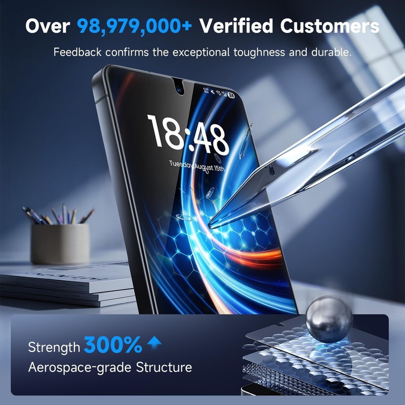 2 Pcs Samsung Galaxy S26 Ultra Screen Protector & 100% Fingerprint Unlock Suppor gallery