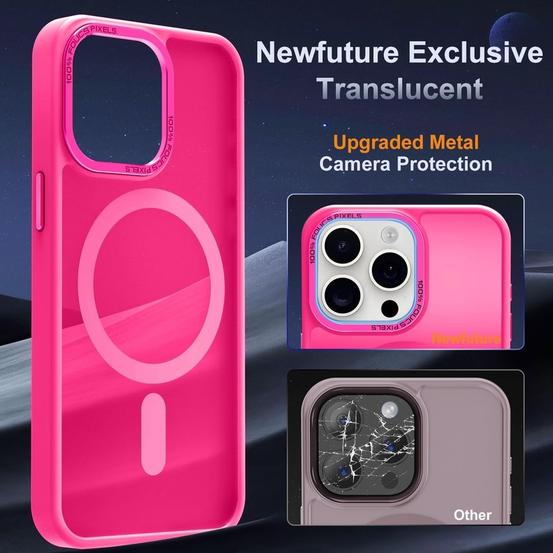 Upgraded Magnetic for iPhone 15 Pro Max Case, Slim Translucent Phone Case Cover gallery