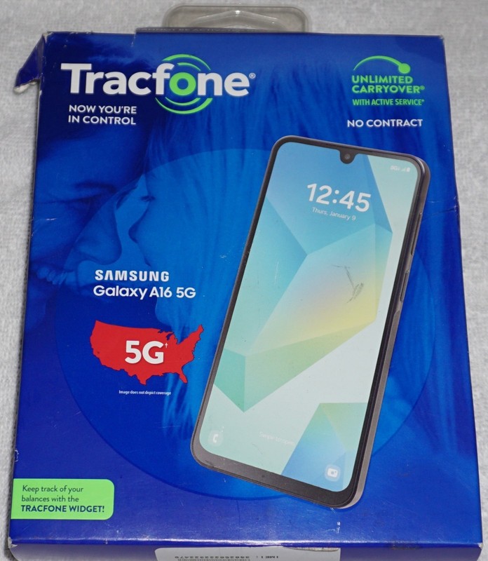 Samsung Galaxy A16 5G Tracfone 128GB Blue Black Factory Sealed NEW