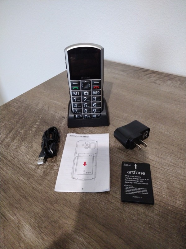 artfone A400 Big Button 4G Unlocked Bluetooth Cell Phone for Seniors Silver