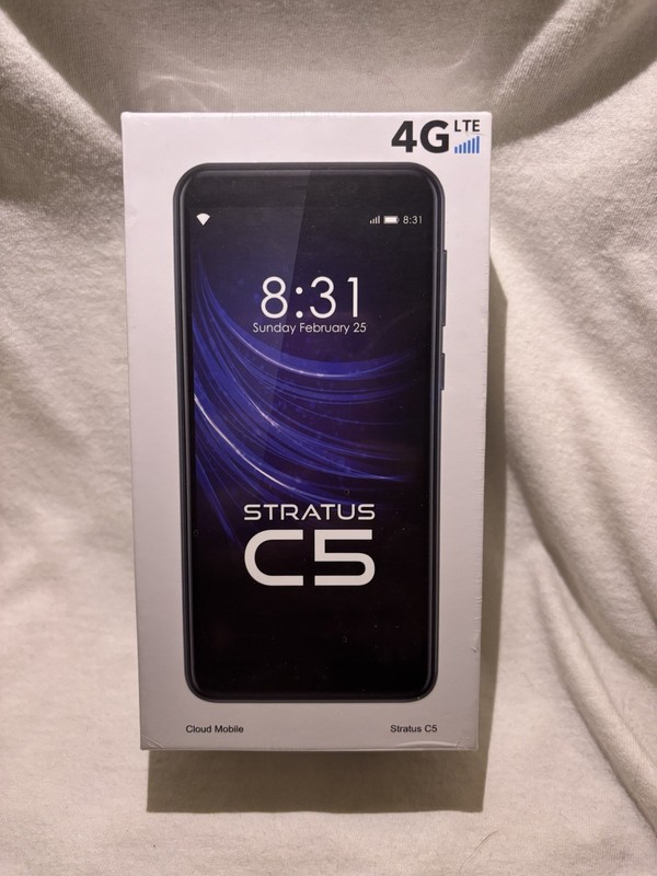 Stratus C5 4G Cloud Mobile Smartphone Gray Imbedded Sim Card! FACTORY SEALED