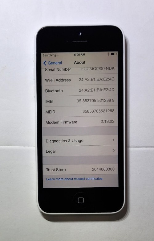 Rare IOS 7.1.2 Apple iPhone 5c - 32GB White CDMA UNLOCKED - LOOKS/WORK EXCELLENT gallery