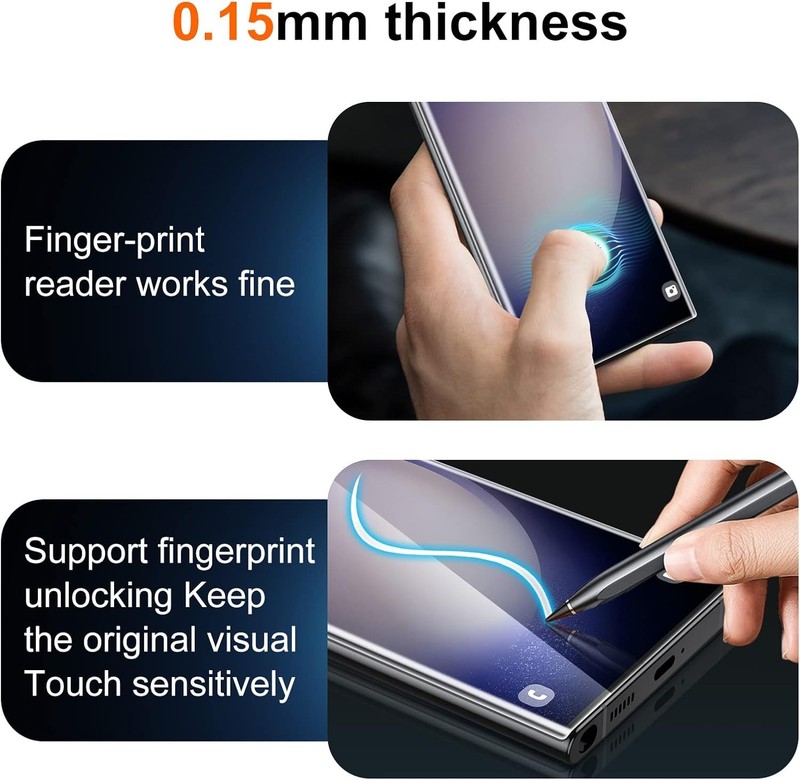 [2+2+1 Pack] Flexible TPU Screen & Camera Lens Protectors for Galaxy S23 Ultra gallery