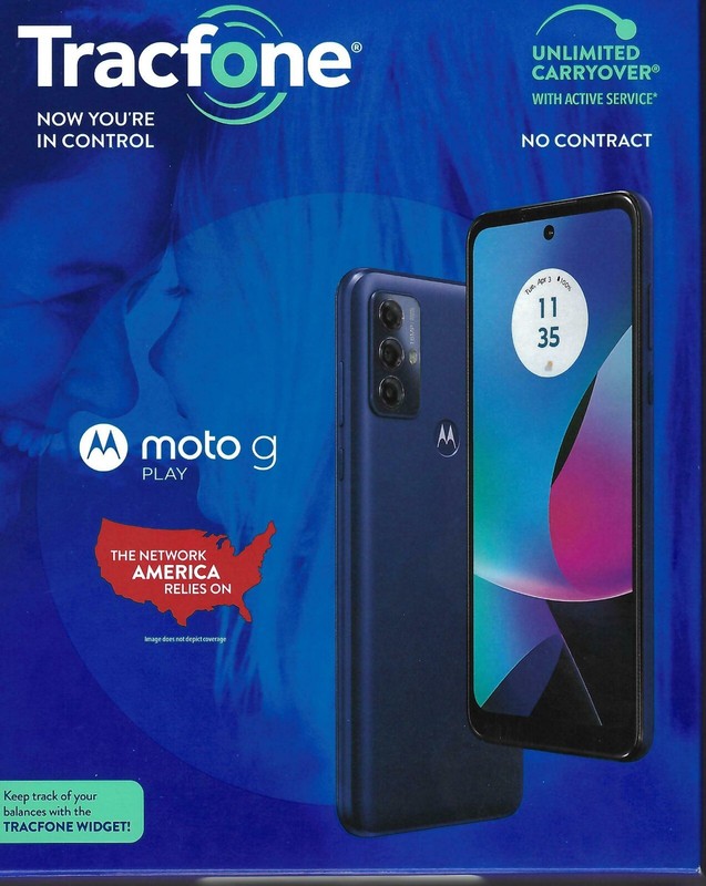 Moto G Play 2024 + 1yr Tracfone Service (1500Min/1500Texts/1500MB)