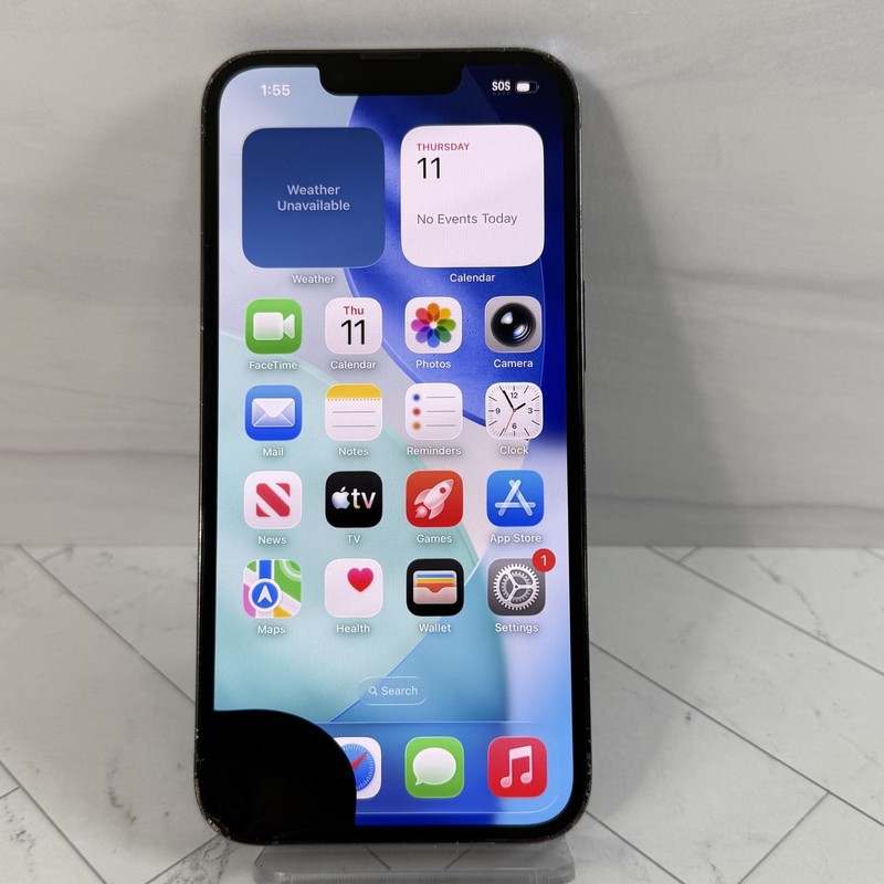 Cracked Screen LCD + Back Apple iPhone 13 Pro 256 GB Blue Unlocked #A22