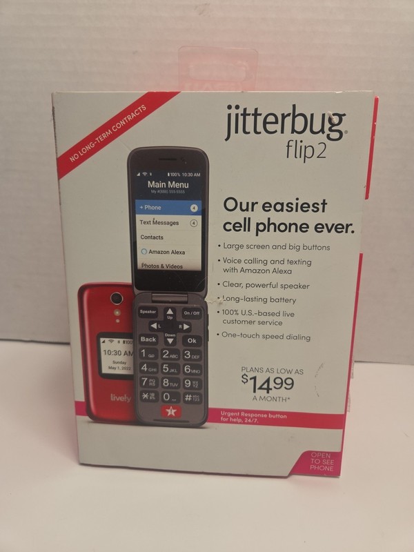 Lively Jitterbug Flip 2 Alcatel 4053SJRED Cell Phone Red In Box. Please Read