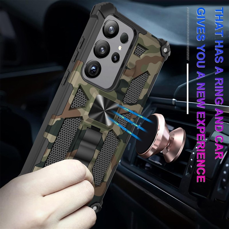 Samsung Galaxy S24 Ultra Case Rugged Camo Men Army Green | Military Grade Drop P gallery
