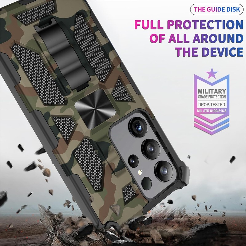 Samsung Galaxy S24 Ultra Case Rugged Camo Men Army Green | Military Grade Drop P gallery