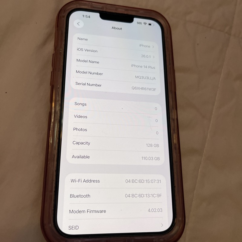 Apple iPhone 14 Plus 128GB Purple, Excellent Condition, Fully Unlocked In Box gallery