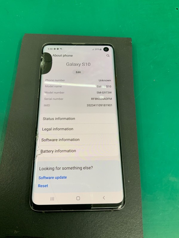 Samsung Galaxy S10 SM-G973W – 128GB – (Unlocked SIM) (CA)broken lcd