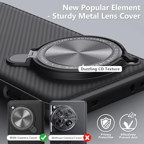 OnePlus 12 Case Magnetic with Dazzling Camera Cover & Metal Kickstand, Black gallery