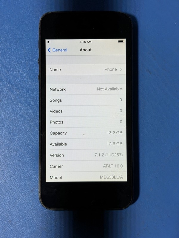Apple iPhone 5 A1428 16GB Black RARE iOS 7.1.2 AT&T Unlocked Clean IMEI gallery