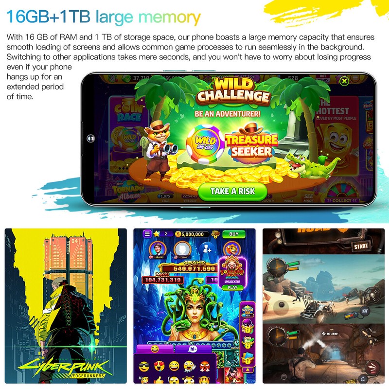NEW M6 Pro Smartphone 16+1TB 7.3'' Android 13 Unlocked 50+108MP 8000mAh Dual SIM gallery
