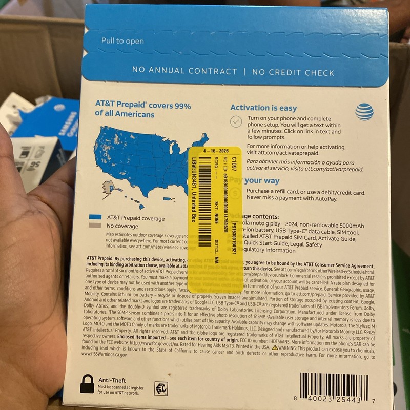 Motorola Moto G Play (2024) Blue At&t Prepaid Smartphone 64GB - Brand New Sealed gallery