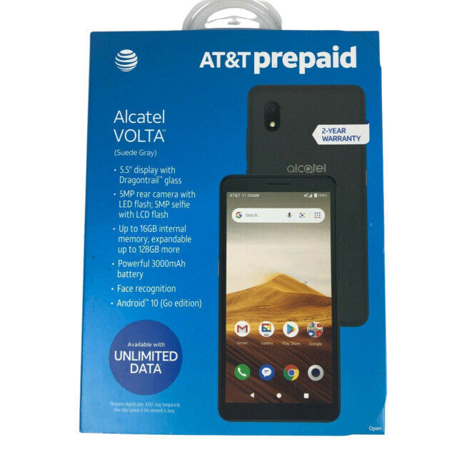 AT&T Prepaid Alcatel VOLTA Smartphone 5.5&Prime; HD 16 GB Suede Gray