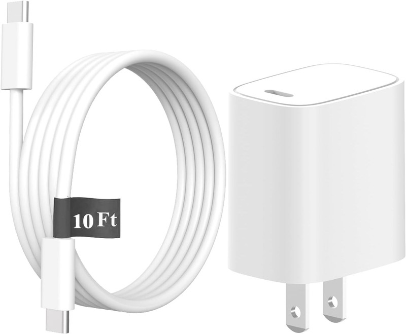 Super Fast 30W USB-C Wall Charger for Samsung Galaxy S21, S22 – 10Ft Cord