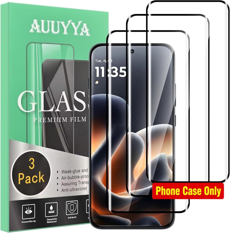 3-Pack for Motorola Moto Edge 70 Pro / 70 Fusion Screen Protector Tempered Glass
