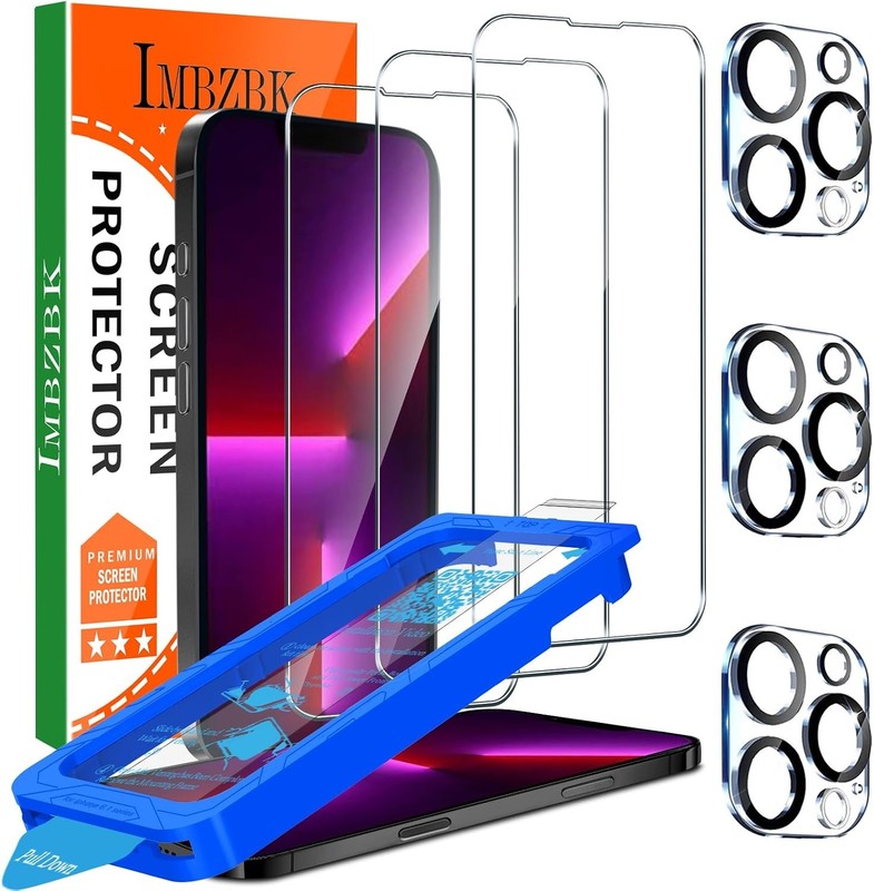 3PCS Screen Protector & Camera Lens Protector for iPhone 13 Pro 6.1 Inch Case Fr