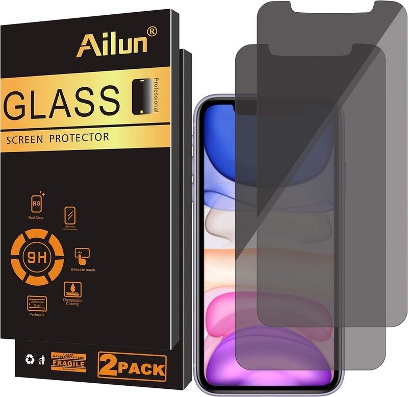 2PCS Privacy Screen Protector for iPhone 11 & iPhone XR 6.1 Inch Anti Spy Case F