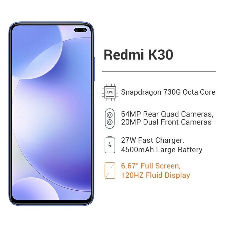 Xiaomi Redmi K30 4G LTE 6.67" Android 6/128GB 8/128GB 8/256GB 64.0MP Phone gallery