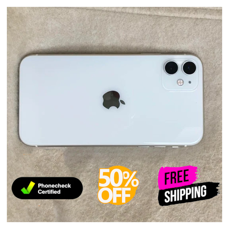 Apple iPhone 11 White/Yellow/Green Unlocked 128/64GB Att (Very Good Condition)