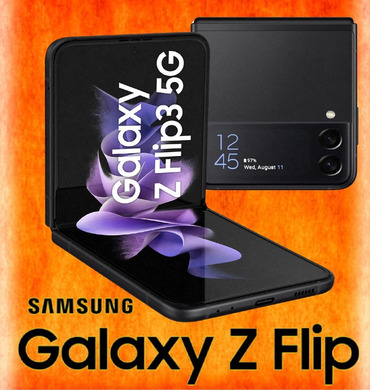 Samsung Galaxy Flip3 5G SM-F711U1 256GB GSM Unlocked 6.7-in Phantom Black OBX