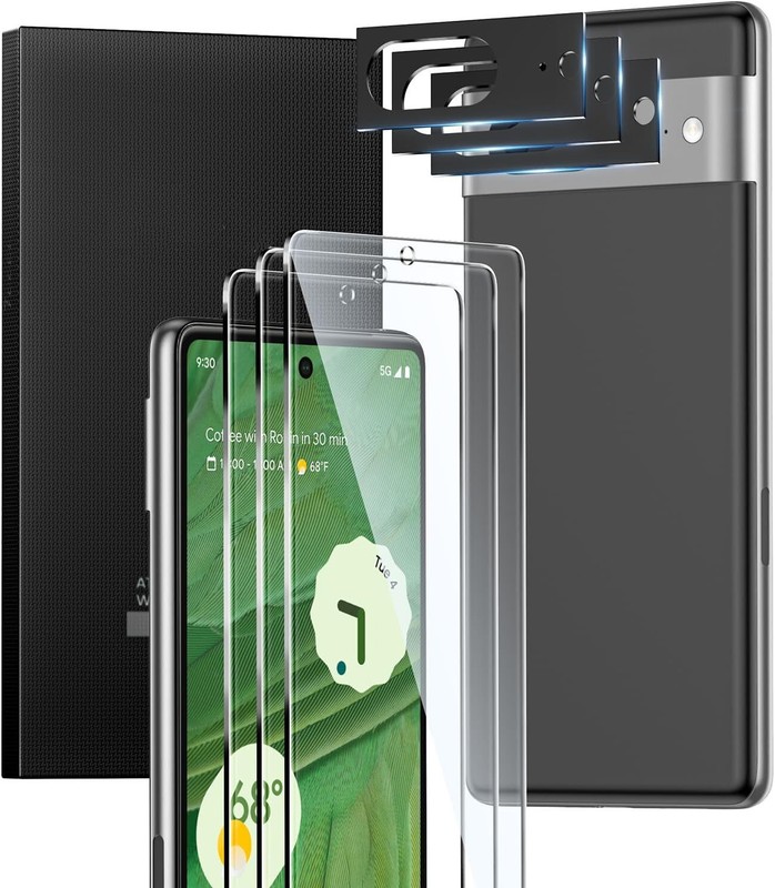 6 in 1 Screen Protector for Google Pixel 7 Screen and Camera Lens Protector 9H
