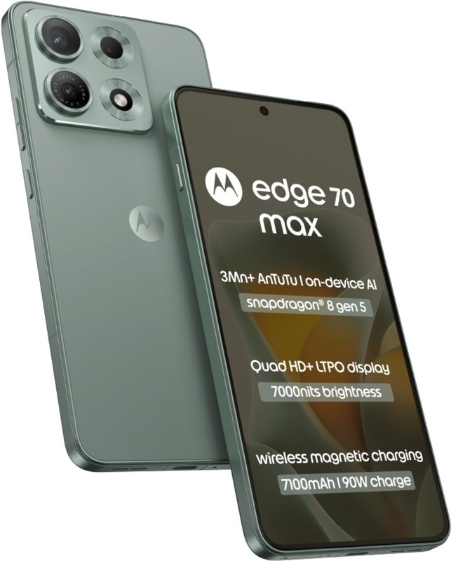 Motorola Edge 70 Max 5G | Dual SIM | 256GB | Aqua Gray | Global Version | eSIM