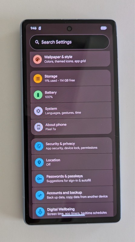 Google Pixel 7a - 128 GB - Sea (Unlocked - open box condition) gallery