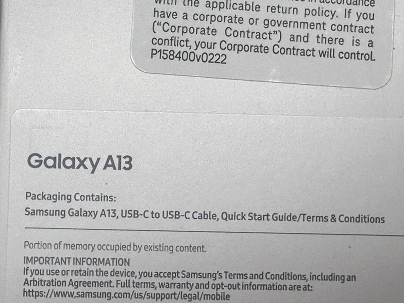 NEW IN BOX SEALED Samsung Galaxy A13 SM-A135U 32GB Black T-MOBILE gallery