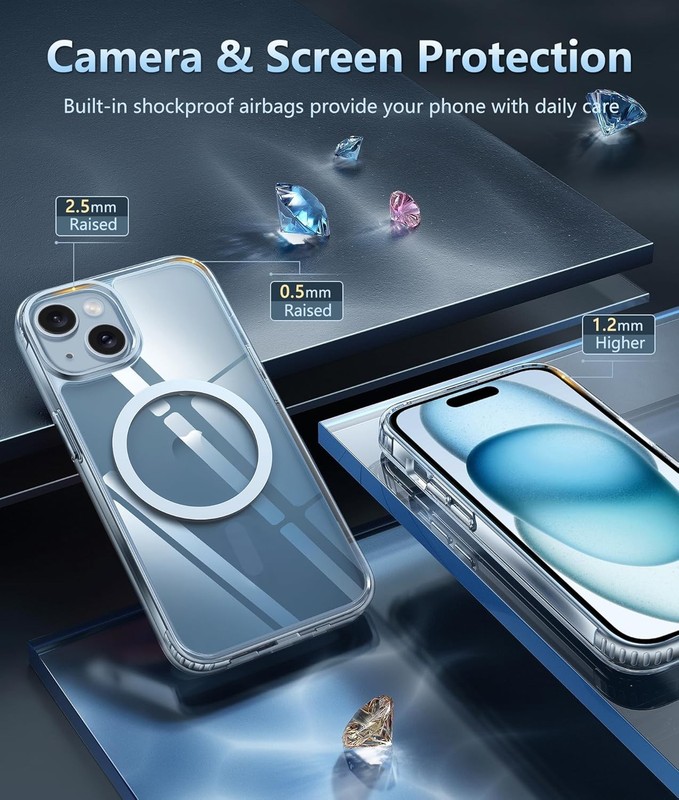 iPhone 15 Case Clear: iPhone 14/13 Case Magnetic Phone Cases with Screen Protect gallery