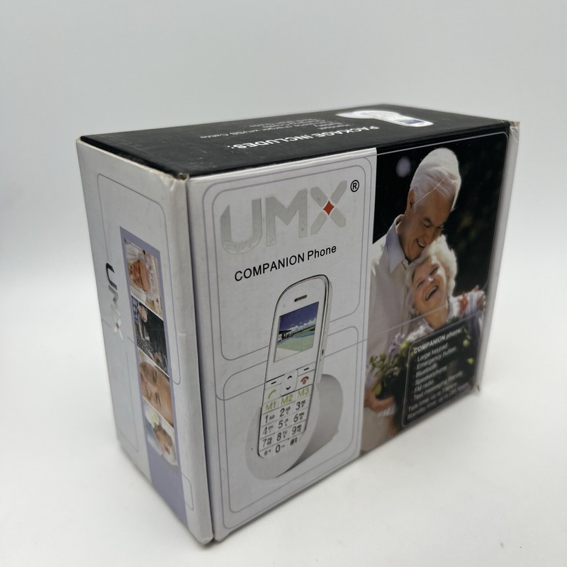 UMX Companion Phone MXC-450 CDMA White Basic Bar Phone for Senior Citizens