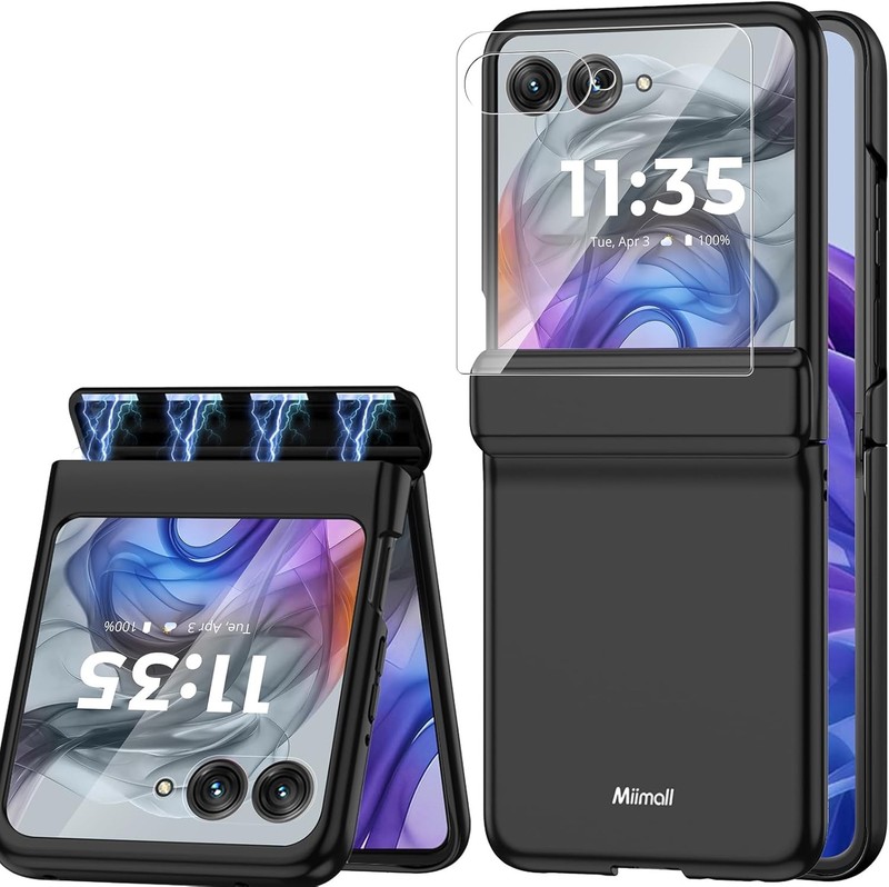 Slim Cover for Motorola Razr 2025/2024 Case with Screen Protector and Hinge Prot