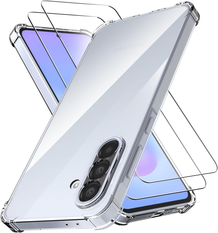 Samsung Galaxy A57 Case with 2 Pack Galaxy A57 5G Screen Protector Tempered Glas