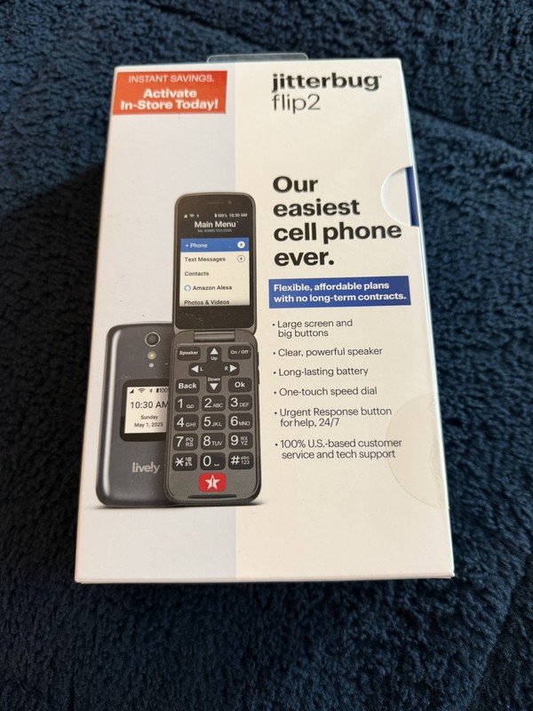 Jitterbug Flip2 Cell Phone Graphite Gray Brand New In Sealed Box!
