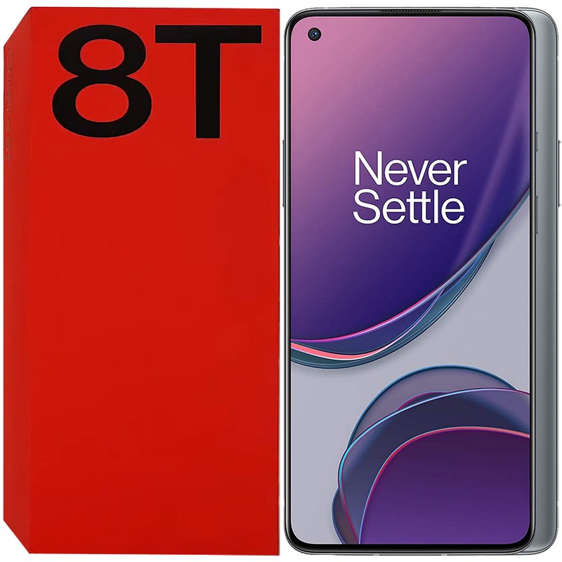 OnePlus 8T 5G Lunar Silver 128GB + 8GB Dual-Sim Factory Unlocked GSM NEW