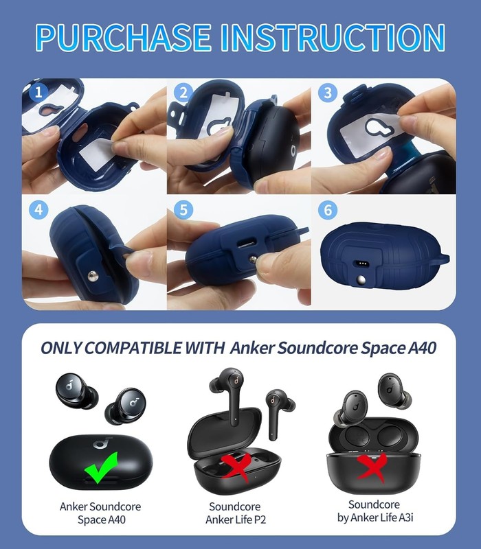 Silicone Protective Cover ONLY for Anker Soundcore Space A40 Secure Lock Case gallery
