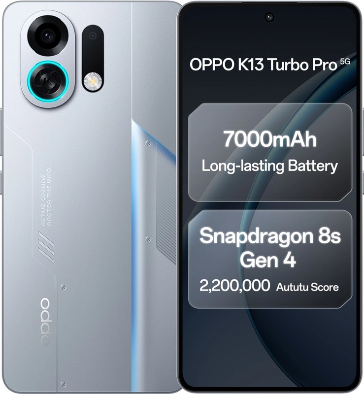 OPPO K13 Turbo Pro 5G (Silver 256 GB 12GB RAM) 8s Gen 4 Processor Global Version