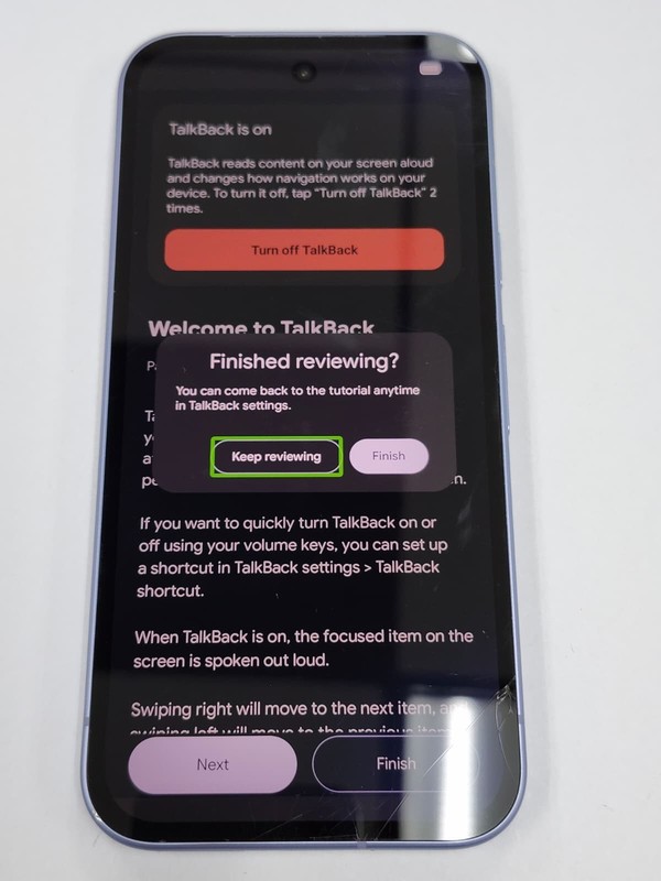 DEFECTIVE – Google Pixel 9a – 128 GB – Iris – Unlocked – 12831