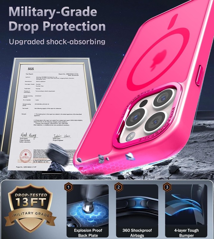 Upgraded Magnetic for iPhone 15 Pro Max Case, Slim Translucent Phone Case Cover gallery