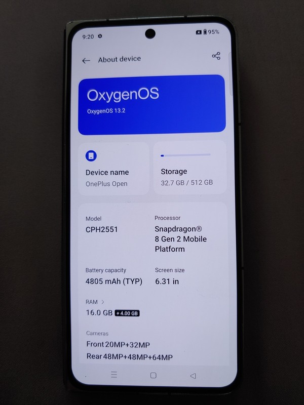 AS-IS *READ* OnePlus Open unlocked 512GB Green, 98% battery Health #79