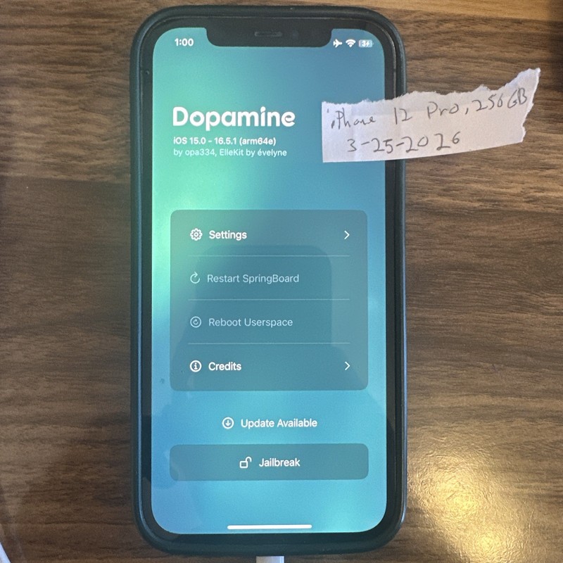 *Jailbroken* IPhone 12 Pro 256GB (Unlocked) RARE IOS 16.3.1 w/ Dopamine Sileo