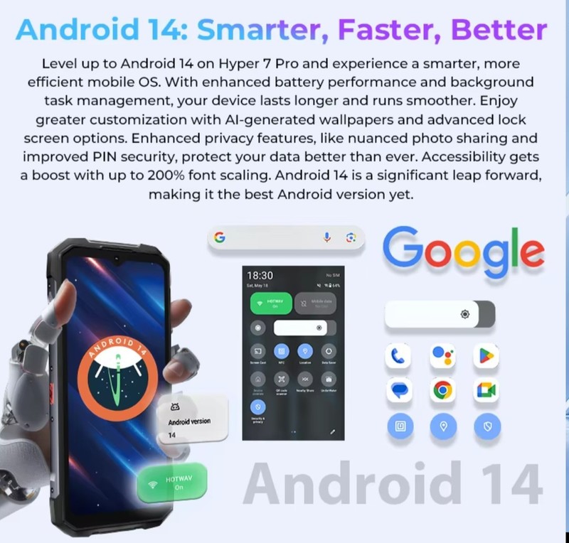 HOTWAV Hyper 7 Pro 5G Rugged Phone 200MP Android 14 6.6'' FHD+ 120Hz Smartphone gallery