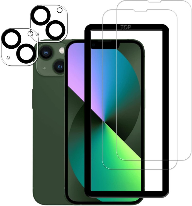 2PCS Easy Alignment Frame for iPhone 13 6.1 Inch Tempered Glass Screen Protector