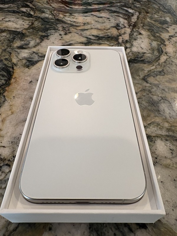 Apple iPhone 15 Pro Max - 256 GB - White Titanium (AT&T) - Original Box gallery