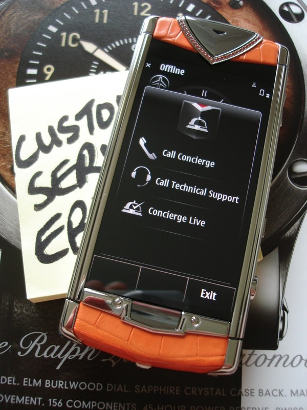 VERTU Constellation T Candy Tangerine Alligator Leather diamonds Luxury phone