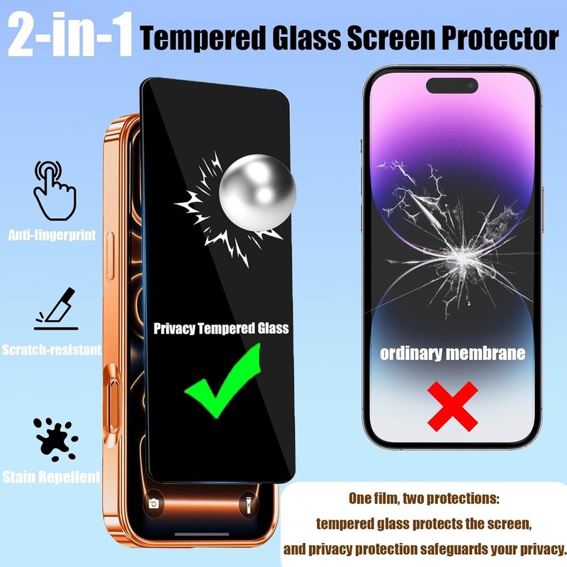 iPhone 17 Pro Max Case with Privacy Screen Protector and Full Camera Lens Cover gallery