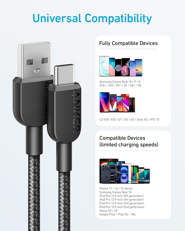 10ft USB-C Charger Cable (2 Pack) for iPhone 17, Samsung Galaxy Note Series gallery
