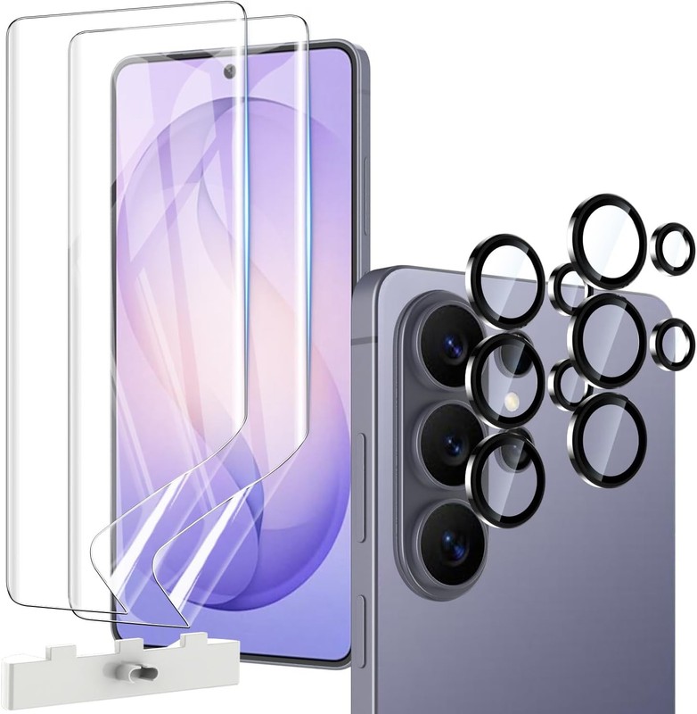2+2 PCS Soft Flexible TPU Film Screen Protector & Camera Lens Protector for Sams