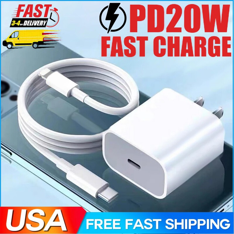 ⚡20W Super Fast Charger +Cable Type C For iPhone X Xs XR 15 14 13 12 11 Pro Max